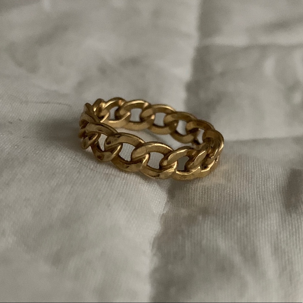 14k gold cuban chain ring